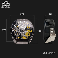 Voiture 10700lm Super Bright Offroad Laser Led Driving Light Truck Round Spotlight 4x4 7 "9" Inch Car Led Work Light 24v 12v