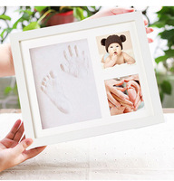 2025 Offre Spéciale empreinte et empreinte de main Kit souvenir cadres Photo en bois cadre de douche de bébé nouvelle maman cadeaux animaux Kit d'impression de patte