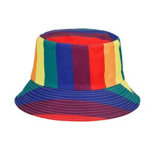 European American Style Reversible <b>Bucket</b> <b>Hat</b> New Fashionable <b>Rainbow</b> Pattern Popular Outdoor Sun Shade Accessory for Men Women - Product Image 6