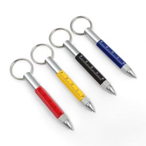 Promotional Cheapest Aluminum Metal 6In1 <b>Multi</b> Function Ballpoint Stylus <b>Pen</b> Screwdriver Keychain Ruler - Product Image 4