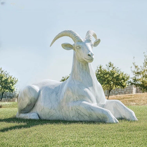 Trang trại động vật nghệ thuật trang trí sân vườn hiện đại đá cẩm thạch bức tượng khắc cừu tùy chỉnh kích thước freestanding - Product Image 3