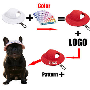 Chapéu de Verão Novo Moderno com Estampa em Tecido de Malha Respirável Ajustável para Animais de Estimação Chapéu Redondo de Princesa para Cães com Proteção Solar para Uso Externo - Product Image 2