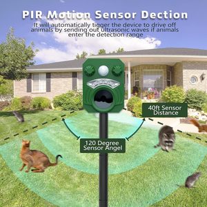 Dispositif répulsif pour animaux d'usine pour extérieur 2025 répulsif pour animaux étanche à énergie solaire avec répulsif de singe à ultrasons PIR - Product Image 4