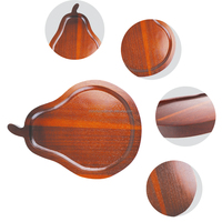 Plateau de service en bois en forme de poire avec motif végétal, en matériau de qualité alimentaire, pour servir des fruits et une utilisation en cuisine, idéal pour les cadeaux