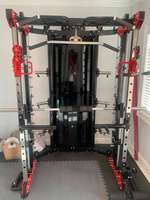 Mesin Squat Smith Multifungsi Xinrui, Rak Power Logam, Peralatan Gym, Latihan Fitness dengan Beban Pin, Tumpukan Beban 2x80kg
