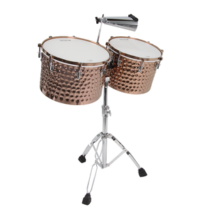 Instruments de <span class=keywords><strong>percussion</strong></span> OEM, timbales en métal rose doré de 14*15 pouces avec peau de tambour <span class=keywords><strong>Remo</strong></span>, attaches de style LP - Product Image 3