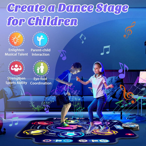 Alfombra <span class=keywords><strong>de</strong></span> Baile Mejorada <span class=keywords><strong>para</strong></span> Niños, Alfombra <span class=keywords><strong>de</strong></span> Baile Electrónica con Luces LED, Bluetooth Inalámbrico, 5 Velocidades, 9 Niveles, Juego Musical, Juguete <span class=keywords><strong>de</strong></span> Baile - Product Image 3