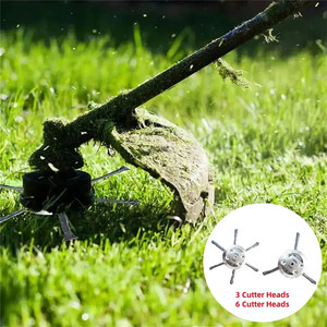 Tête de coupe d'herbe universelle en acier au carbone de 6 pouces pour enlever la rouille des mauvaises herbes en mousse Tête de tondeuse à gazon - Product Image 5