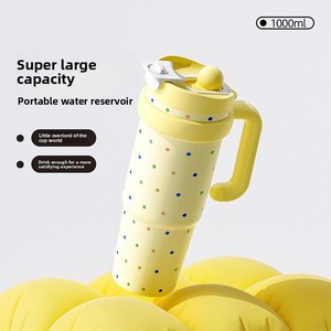 Vaso Térmico <span class=keywords><strong>de</strong></span> Gran Capacidad, Aislado al Vacío, <span class=keywords><strong>de</strong></span> Acero Inoxidable, con Pajita, Portátil para Mujer, con Control Inteligente <span class=keywords><strong>de</strong></span> Temperatura, Diseño <span class=keywords><strong>de</strong></span> Puntos - Product Image 2