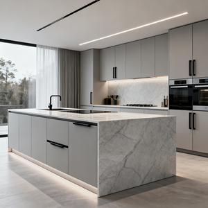 Cozinha Moderna Compacta Pré-fabricada Estilo Rústico Branca para Apartamento - Product Image 1