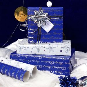 Papier métallisé de haute qualité jetable enduit 80g 43*300cm Rouleau de papier d'emballage cadeau personnalisé de luxe - Product Image 2
