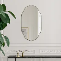 Espejo colgante de pared para tocador de baño, marco de hierro forjado, decorativo, elipse, diseño vintage moderno, venta al por mayor