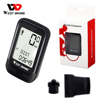 WEST ciclismo 5 idiomas de bicicletas ordenador Fit 2 a la velocidad de la bicicleta odómetro inalámbrico impermeable cronómetro GPS ciclismo motocicleta computadora