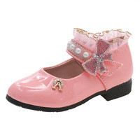 Chaussures pour filles de 4 à 12 ans, vente en gros, chaussures pour enfants du printemps, chaussures en cuir pour bébés, chaussures de princesse pour petites filles