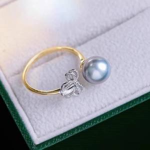 Anillo de Plata S925 con Decoración Hueca de Moda y Cuentas Redondas de 10-12 mm, Anillo Ajustable con Incrustaciones, Accesorio 10521DIY - Product Image 4