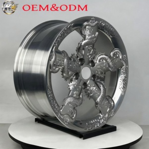 Nuevo en Oferta, Llanta Ligera de Aleación de Aluminio Forjado, Cromada, Multirradio, Acabado Plateado Dragón, para SUV, Camioneta, Remolque, Diseño Cóncavo Profundo - Product Image 2