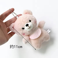 Porte-clés en peluche Kawaii, pendentifs doux pour sac, mini-ours en peluche avec ceinture, porte-clés lapin mignon