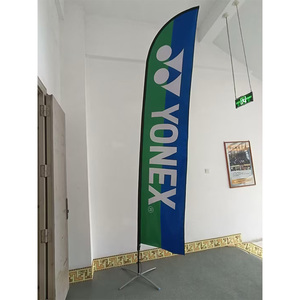 Hiển thị mở gió lông hình dạng tùy chỉnh độ phân giải cao <span class=keywords><strong>UV</strong></span> kháng bãi biển cờ duy nhất hai mặt nhôm cực - Product Image 3