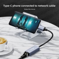 DTECH Gigabit Ethernet aleación de aluminio USB 3,0 tipo C a Rj45 Lan cable adaptador con tarjeta de red