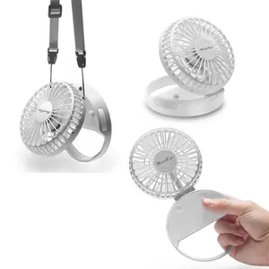 Topsharp 4 Speeds 360 Degree Rotatable Battery USB Powered Rechargeable Baby Crib Fan