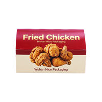 Caja de cartón personalizada para pollo frito KFC, caja abierta para pollo asado entero, alitas de pollo y arroz