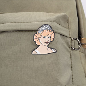 Cartoon Princess <strong>Diana</strong> Enamel Pin Tiara Lady Portrait Brooch For Backpack Decor - Product Image 4