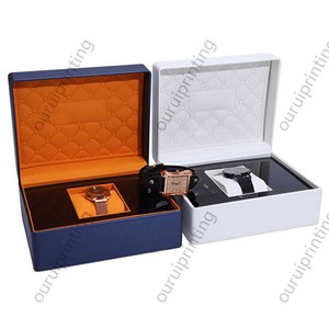 Solid Color PU Leather Watch <b>Box</b> Custom Logo Square Single Wristwatch Storage <b>Gift</b> Packaging <b>Box</b> - Product Image 3