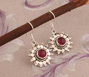 Venta caliente 925 plata esterlina Rosa Jade flor diseñador hecho a mano joyería regalo Idea mujeres pendientes - Product Image 3