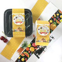 Étiquette personnalisée imprimée enroulable pour bande de papier, emballage de fruits et légumes pour supermarché, manchon en papier et autocollant d'étiquette