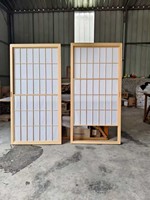 Puerta de Madera con Rejilla de Papel Japonés Translúcido, Puerta Corredera Shoji, Papel Washi, Separador de Habitaciones Clásico de Madera Sólida