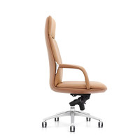Chaise de bureau de luxe en cuir véritable et PU, design moderne, hauteur réglable, ergonomique, confortable, pivotante, pour ordinateur et étude