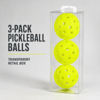 Lot de 3 balles de pickleball personnalisables 74 mm 40 trous PE pour entraînement extérieur, boîte transparente, vente en gros