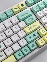 Keycaps personnalisés tendance de l'usine, matériau PBT XDA, 135 touches, design montagne enneigée pour clavier mécanique, mignon et populaire