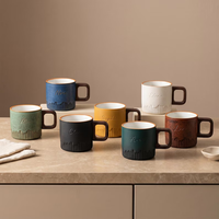 Mug à café personnalisé gravé avec une poignée carrée en bois pour les amateurs de café et de thé