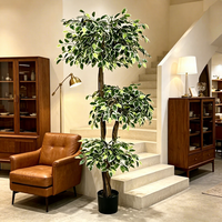 Nouvelle Décoration d'Intérieur : Arbre Ficus Artificiel en Pot à 3 Niveaux, Variété Variée, en Plastique, pour Événements, Mariages, Fêtes et Décoration de la Maison