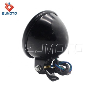 Nero universale Vintage 5 "faro moto W/supporto Cafe Racer testa luce per Harley Suzuki Yamaha <span class=keywords><strong>Honda</strong></span> griglia in acciaio - Product Image 5