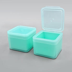 Bouteille carrée en plastique <span class=keywords><strong>à</strong></span> double paroi personnalisée pour les soins de la peau Pot de tampon de coton carré Tweenzers de flocon de coton démaquillant pour le visage - Product Image 5