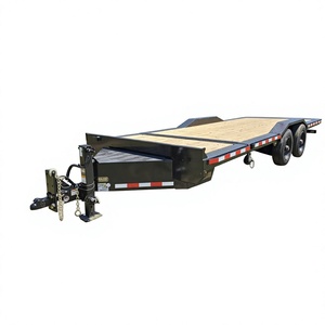 EN OFERTA: Remolque de Plataforma de Doble Eje para Automóviles, Remolque Utilitario de Alta Resistencia con Piso de Madera para Transporte de Maquinaria - Product Image 1