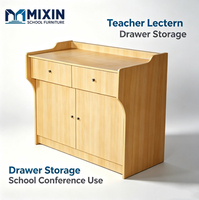 Podio de Madera para Profesor con Cajón, Muebles Escolares y de Oficina para Aula, Conferencias y Salas de Reuniones
