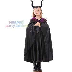 Disfraz de Bruja Negra HP para Niñas, Capa de Halloween para Cosplay de TV y Películas, Vestido de Fiesta de Disfraces con Cuernos de Poliéster - Product Image 1