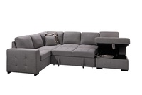 Canapé de salon de style européen et américain de haut niveau Canapé-lit multi-sièges en forme de U avec chaise