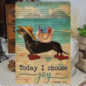 Papan Logam Seni Vintage Anjing <span class=keywords><strong>Dachshund</strong></span>, Dekorasi Dinding untuk Pub, Bar, Ruang Tamu, Rumah, Poster Logam Retro - Product Image 3