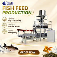 Extrudeuse automatique à double vis pour aliments pour poissons avec moteur PLC, haute capacité 200 kg/h, 220 V-480 V, équipement de fabrication d'aliments pour animaux de compagnie