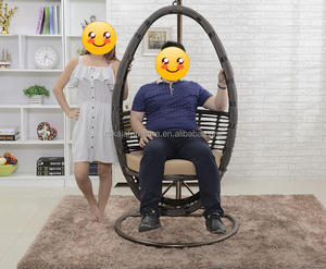 Chaise balançoire de loisirs d'extérieur Design <span class=keywords><strong>cabane</strong></span> à œufs Chaise balançoire suspendue en rotin pour patio Chaise balançoire à cadre en aluminium pour nid d'oiseau - Product Image 5