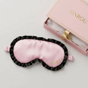 Oeko-Tex Standard Mulberry Eye With Ruffle Frill, <b>Light</b> Portable Gift Box Custom Logo Silk <b>Sleep</b> Mask Wholesale Gifts - Product Image 1