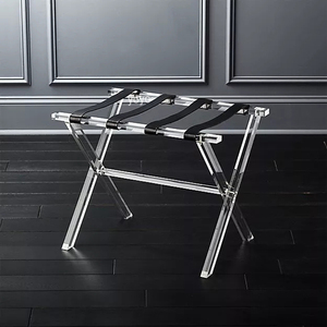 <span class=keywords><strong>Porte</strong></span>-bagages pliant Transparent en usine, <span class=keywords><strong>porte</strong></span>-bagages en acrylique Transparent pour usage domestique et d'hôtel - Product Image 1