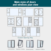 Ventanas abatibles de aluminio de doble acristalamiento con aislamiento Zekin, rotura térmica insonorizada para Villa, apartamento, proyecto, ventana, puerta para