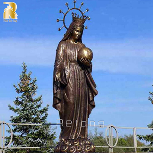Scultura delle statue del giardino della vergine maria del bronzo cattolico religioso della decorazione all'aperto da vendere - Product Image 3