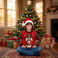 Pull de Noël pour garçons, motif Soldat Casse-Noisette, pull de Noël moche assorti pour la famille
