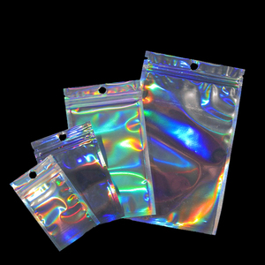 Tùy Chỉnh In Nhôm Lá Ba Chiều Nhựa Ziplock <span class=keywords><strong>Pouch</strong></span> Nắp Kéo Mùi Bằng Chứng 3.5 Mylar Holographic Dây Kéo Túi Với Cửa Sổ - Product Image 4